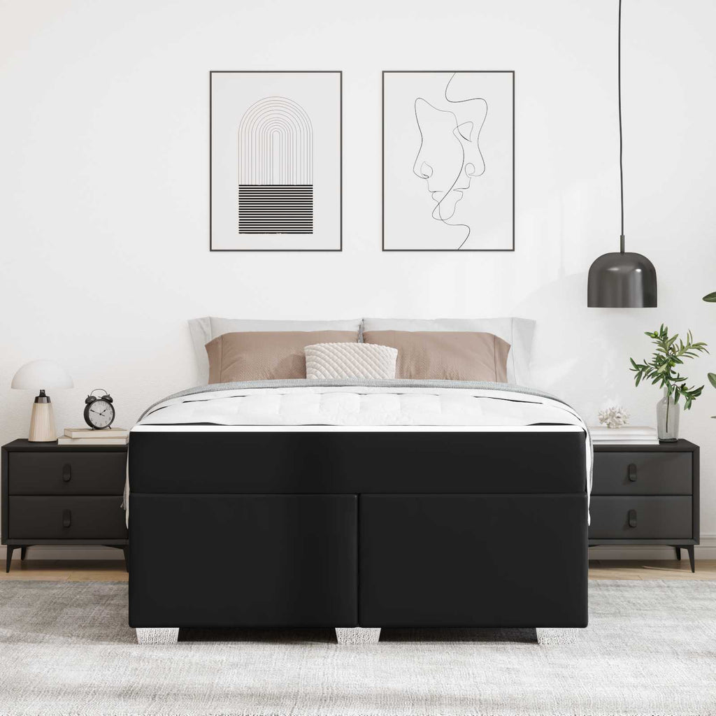 vidaXL Ramka łóżka z materacem Czarny 160 x 200 cm tkanina