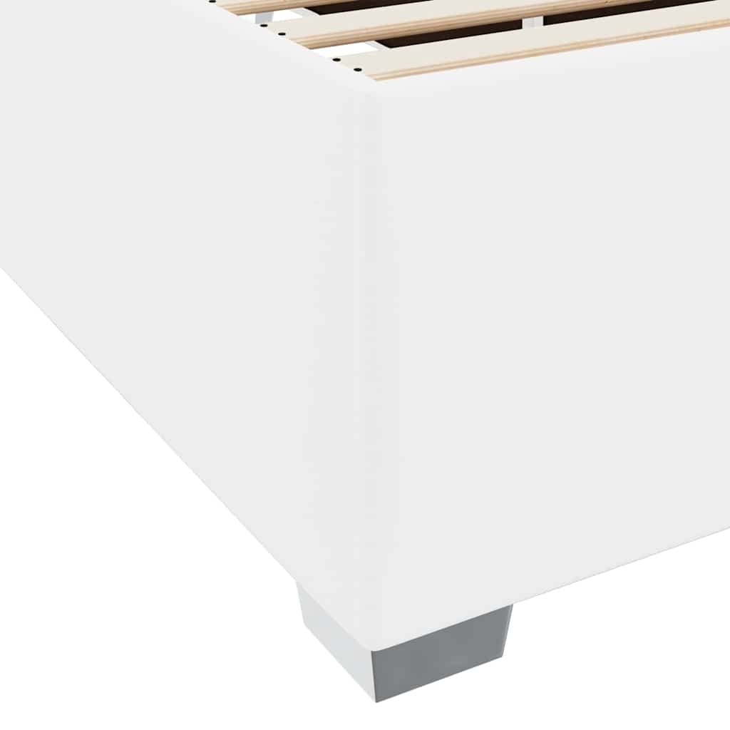 vidaXL Ramka łóżka z materacem Biały 160 x 200 cm tkanina