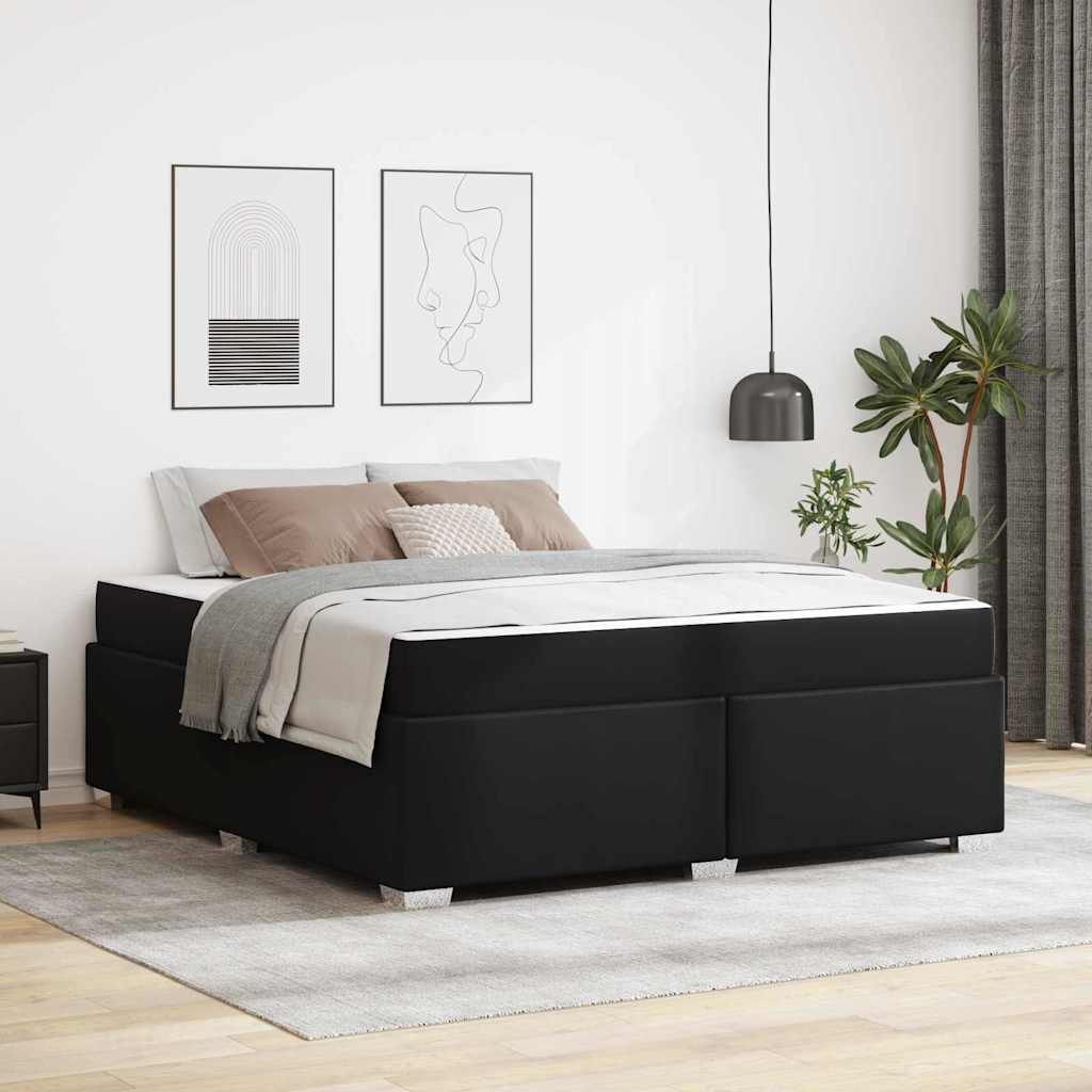 vidaXL Ramka łóżka z materacem Czarny 180 x 200 cm tkanina