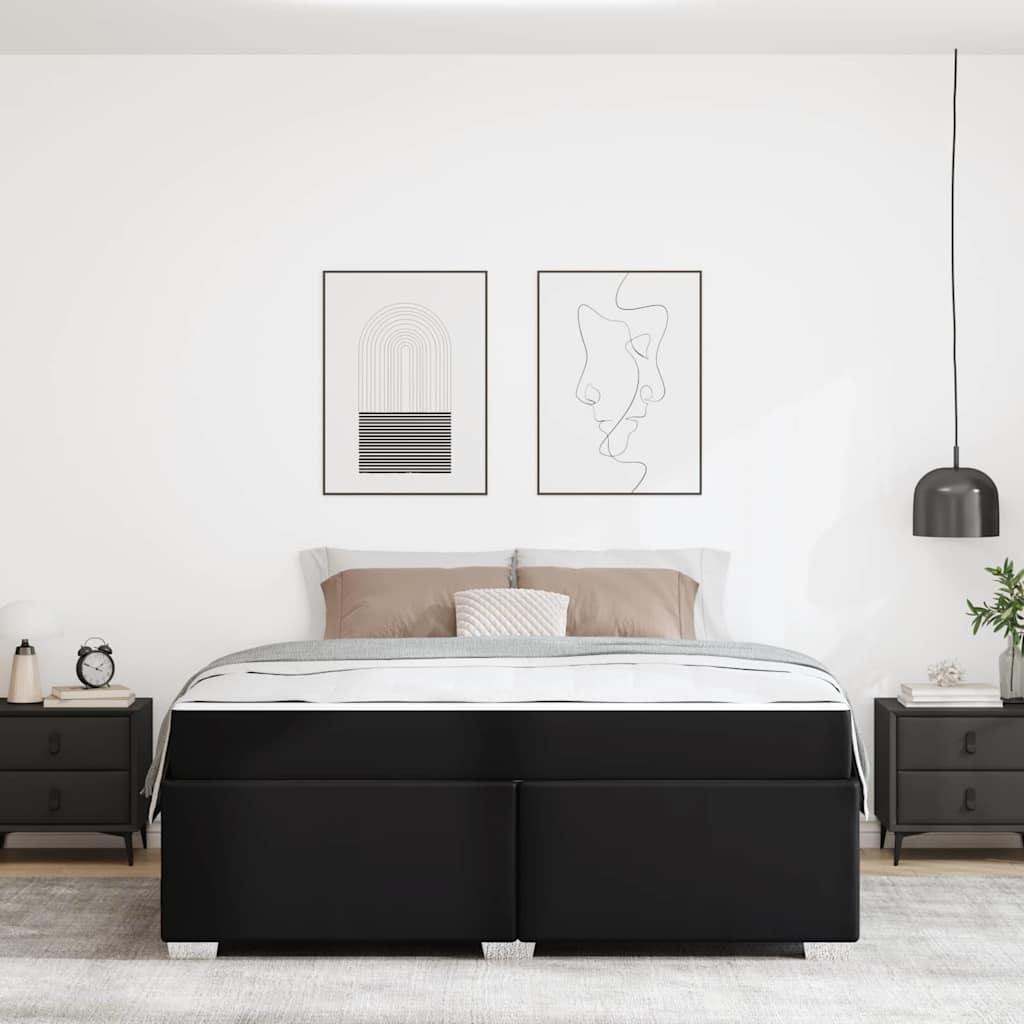 vidaXL Ramka łóżka z materacem Czarny 180 x 200 cm tkanina