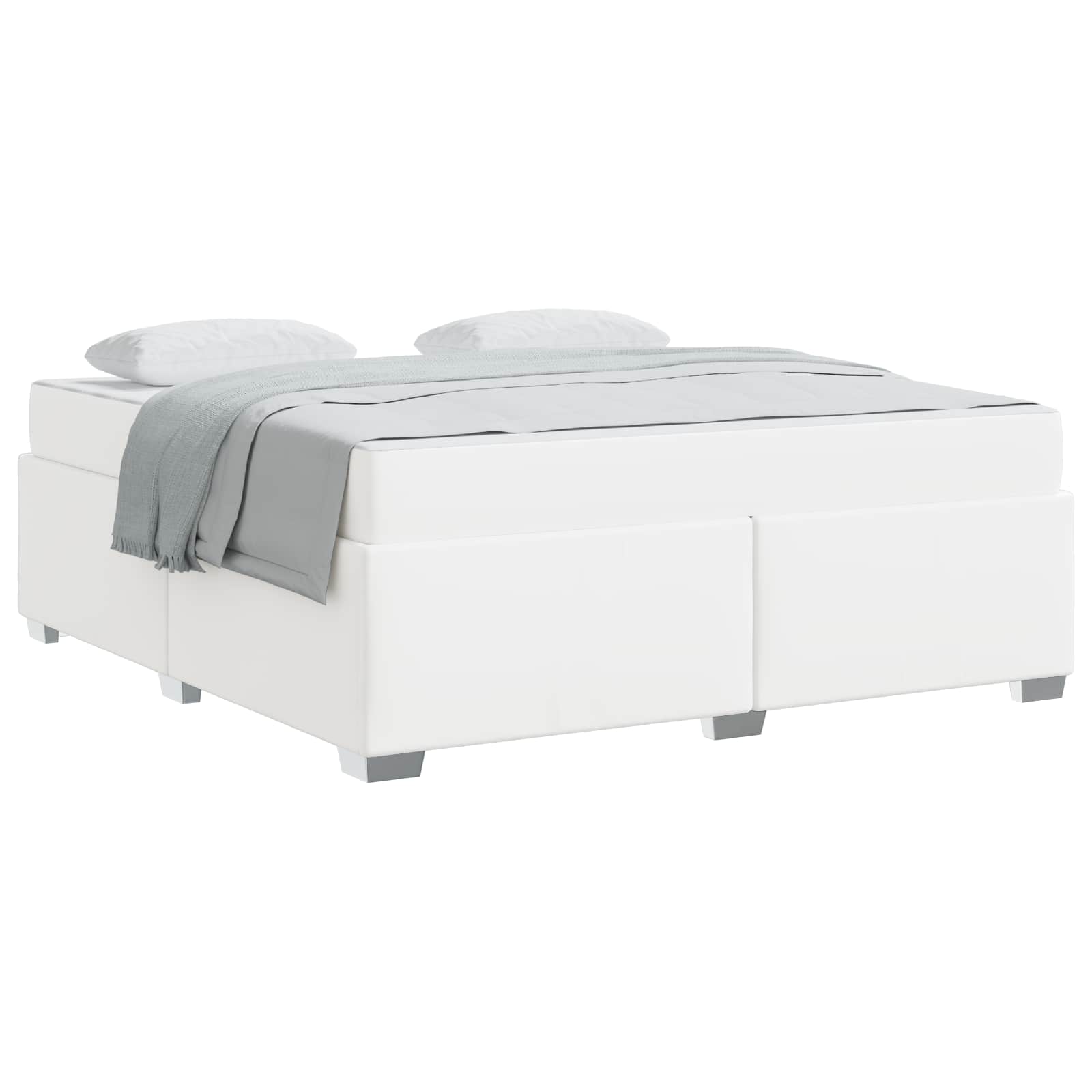 vidaXL Ramka łóżka z materacem Biały 180 x 200 cm tkanina