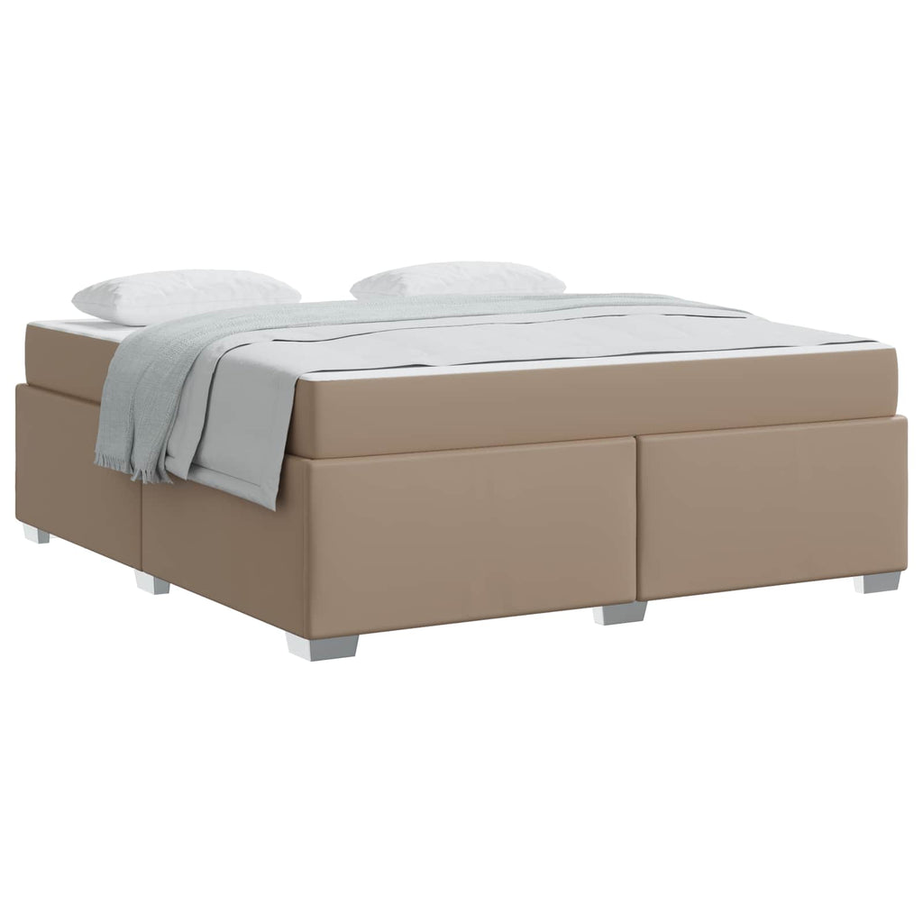 vidaXL Ramka łóżka z materacem Cappuccino 180 x 200 cm tkanina