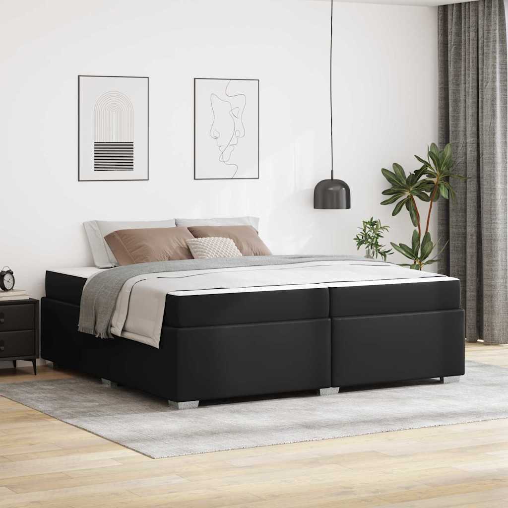 vidaXL Ramka łóżka z materacem Czarny 200 x 200 cm tkanina