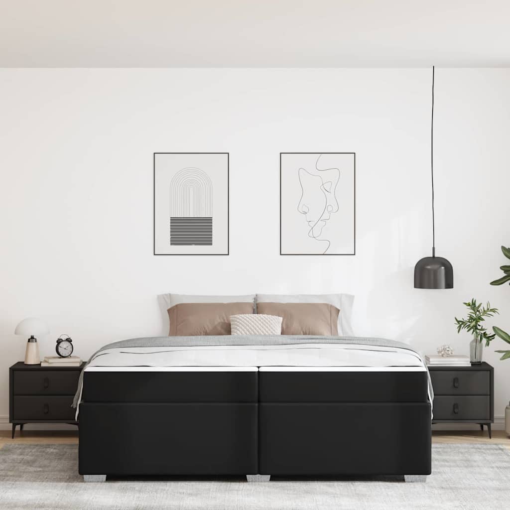 vidaXL Ramka łóżka z materacem Czarny 200 x 200 cm tkanina