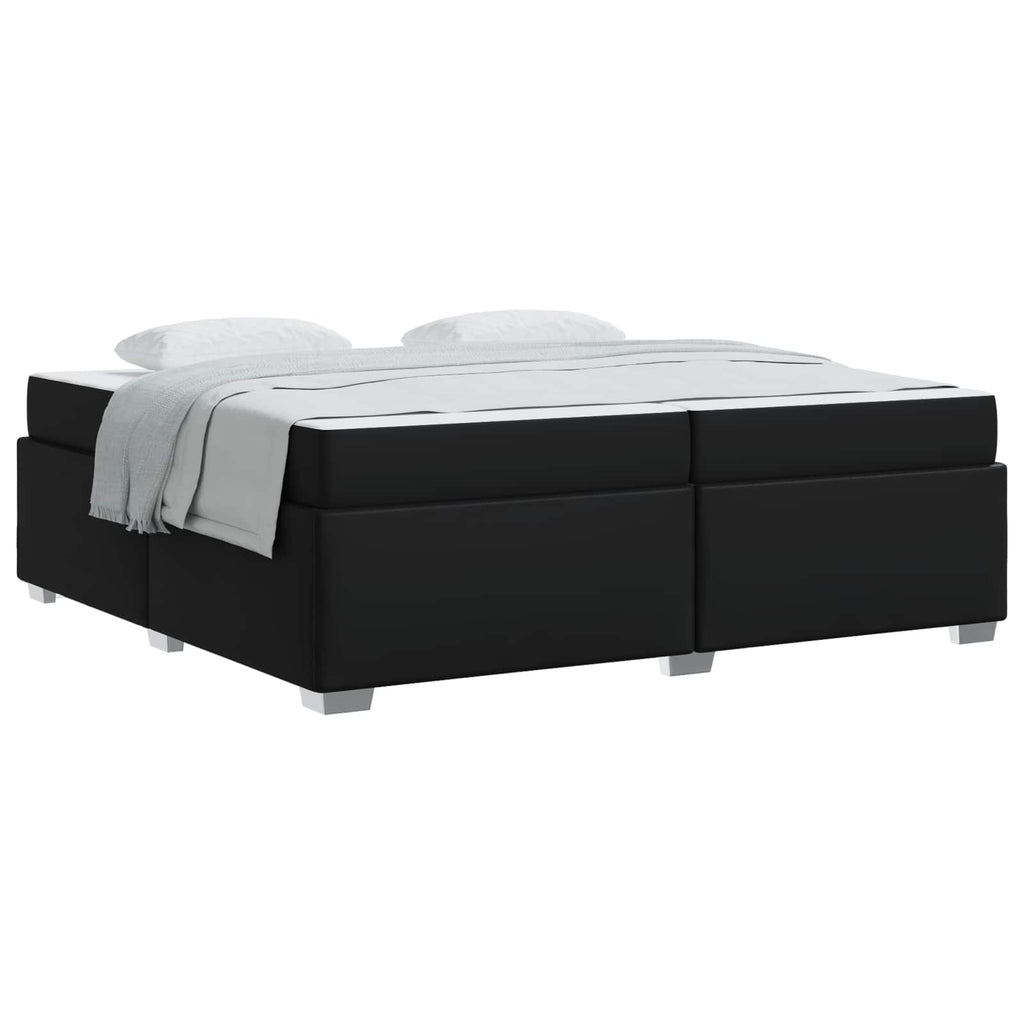 vidaXL Ramka łóżka z materacem Czarny 200 x 200 cm tkanina