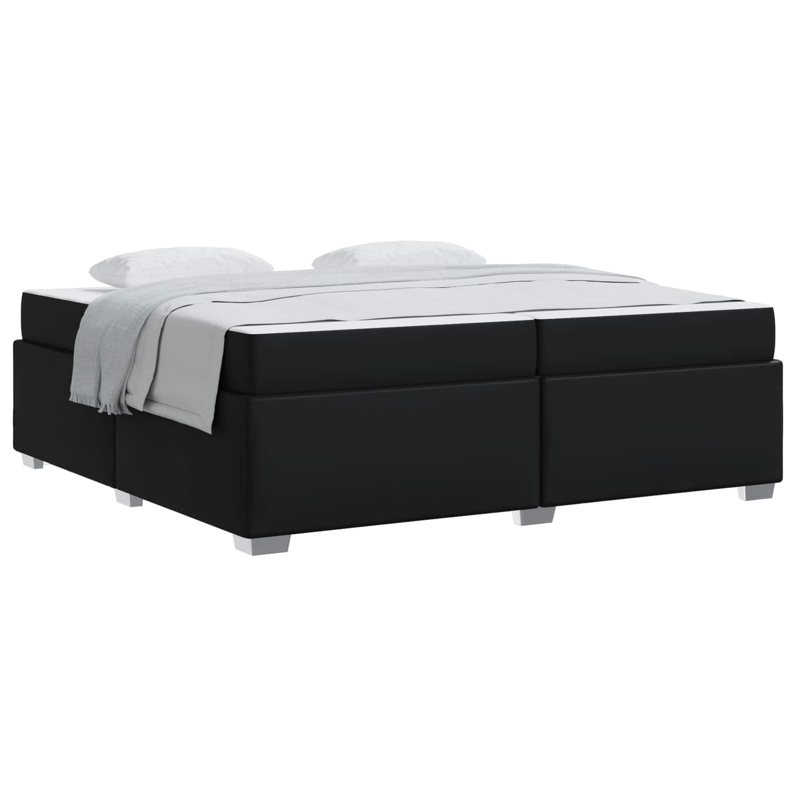 vidaXL Ramka łóżka z materacem Czarny 200 x 200 cm tkanina