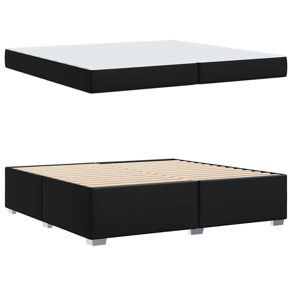 vidaXL Ramka łóżka z materacem Czarny 200 x 200 cm tkanina