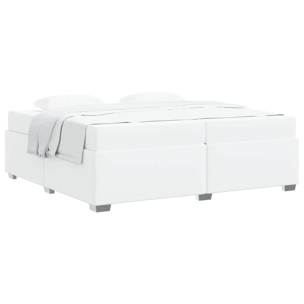 vidaXL Ramka łóżka z materacem Biały 200 x 200 cm tkanina
