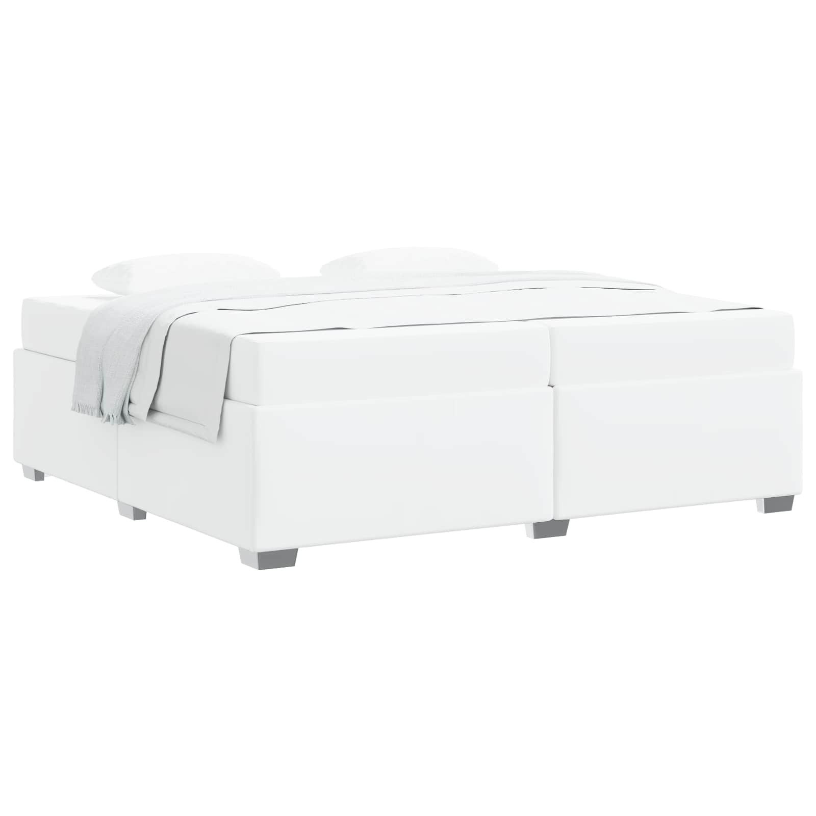 vidaXL Ramka łóżka z materacem Biały 200 x 200 cm tkanina