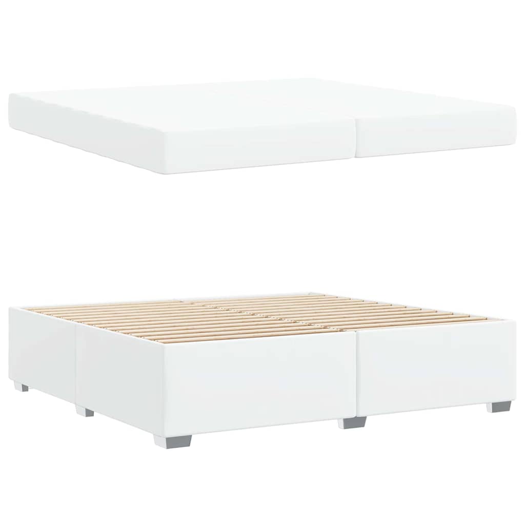 vidaXL Ramka łóżka z materacem Biały 200 x 200 cm tkanina