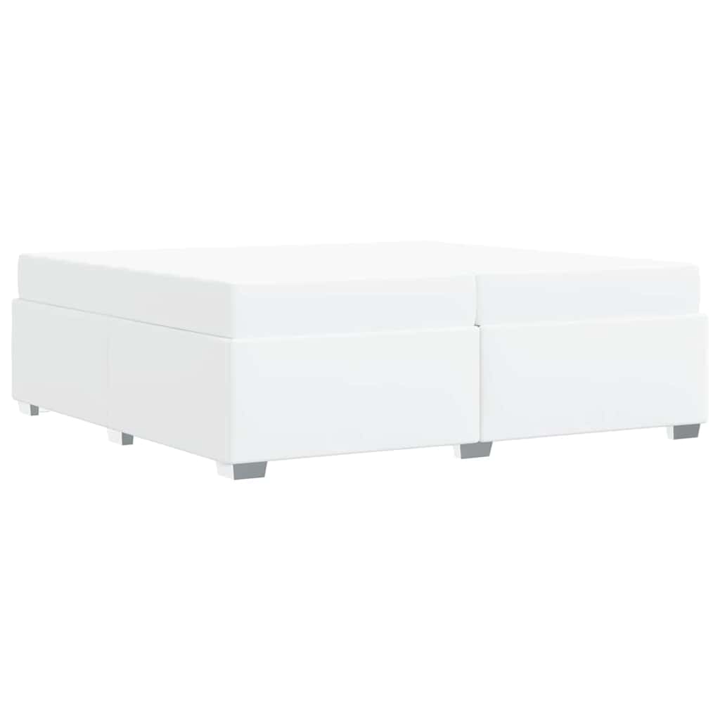vidaXL Ramka łóżka z materacem Biały 200 x 200 cm tkanina