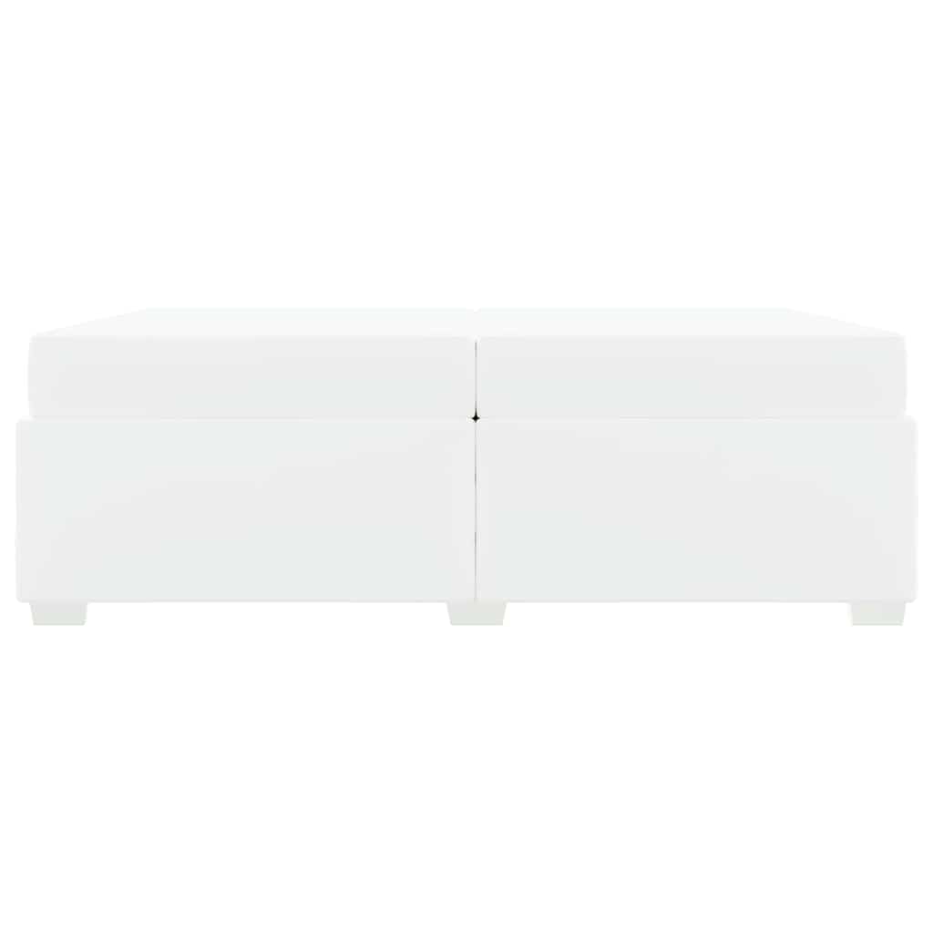 vidaXL Ramka łóżka z materacem Biały 200 x 200 cm tkanina