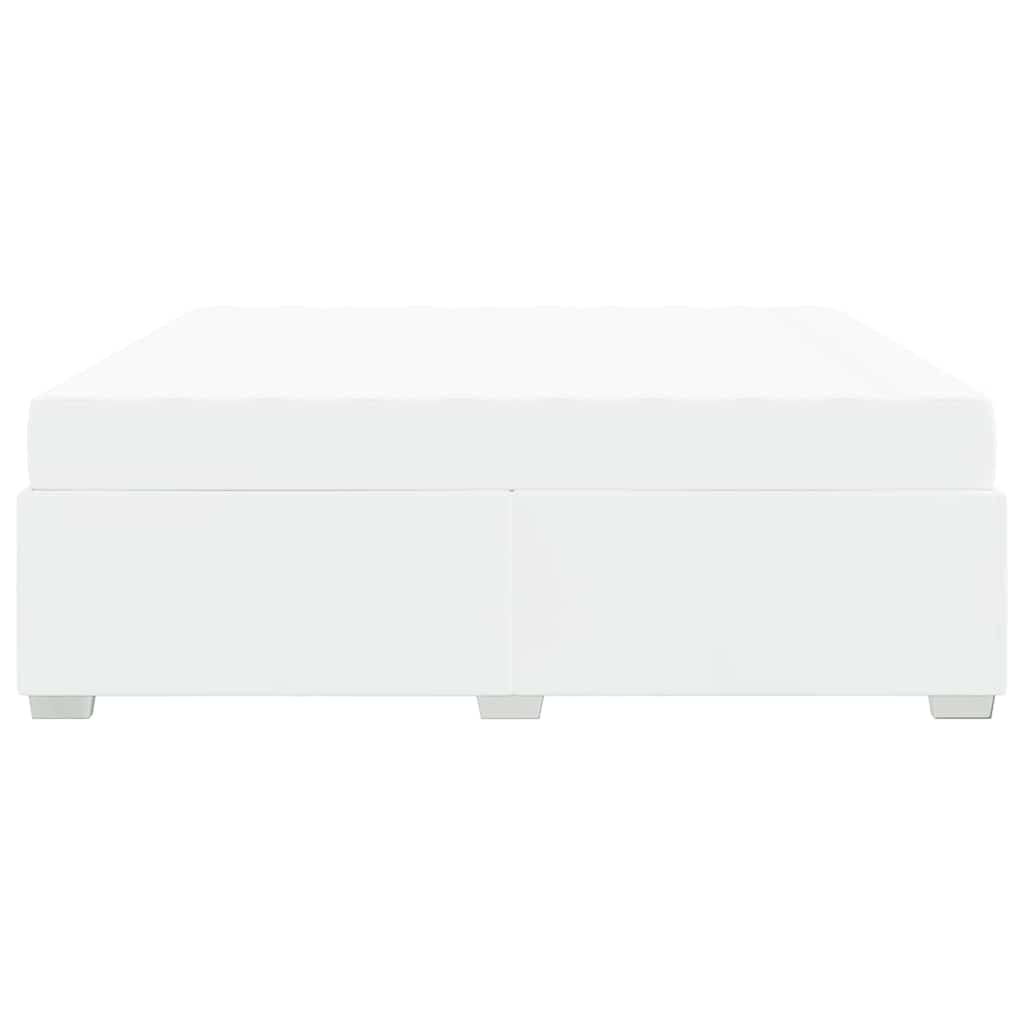 vidaXL Ramka łóżka z materacem Biały 200 x 200 cm tkanina