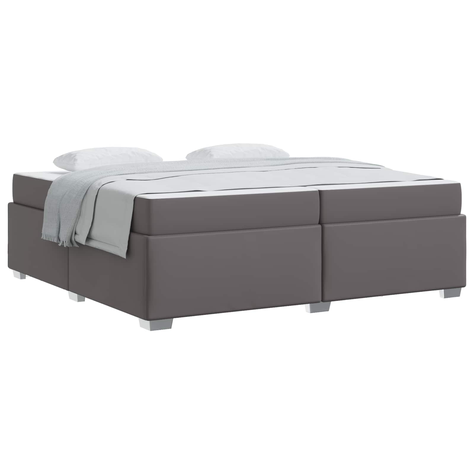 vidaXL Ramka łóżka z materacem Szary 200 x 200 cm tkanina