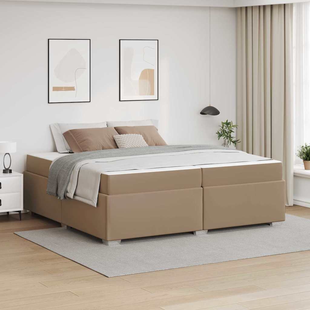 vidaXL Ramka łóżka Cappuccino 200 x 200 cm PVC