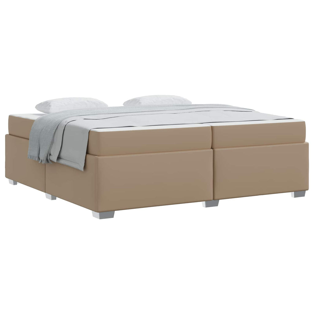 vidaXL Ramka łóżka Cappuccino 200 x 200 cm PVC