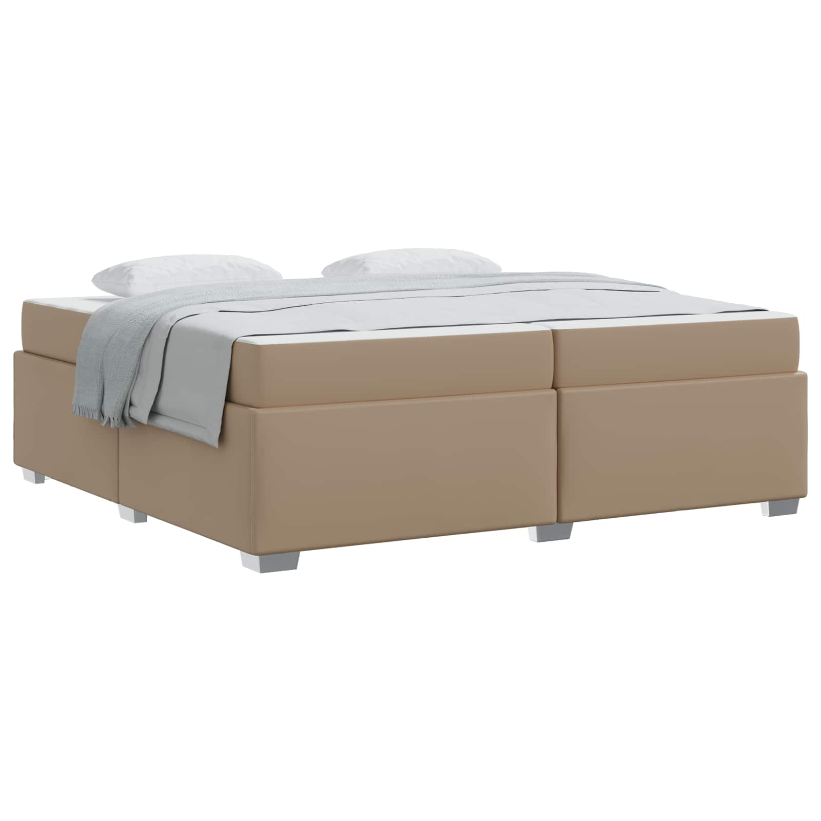 vidaXL Ramka łóżka Cappuccino 200 x 200 cm PVC