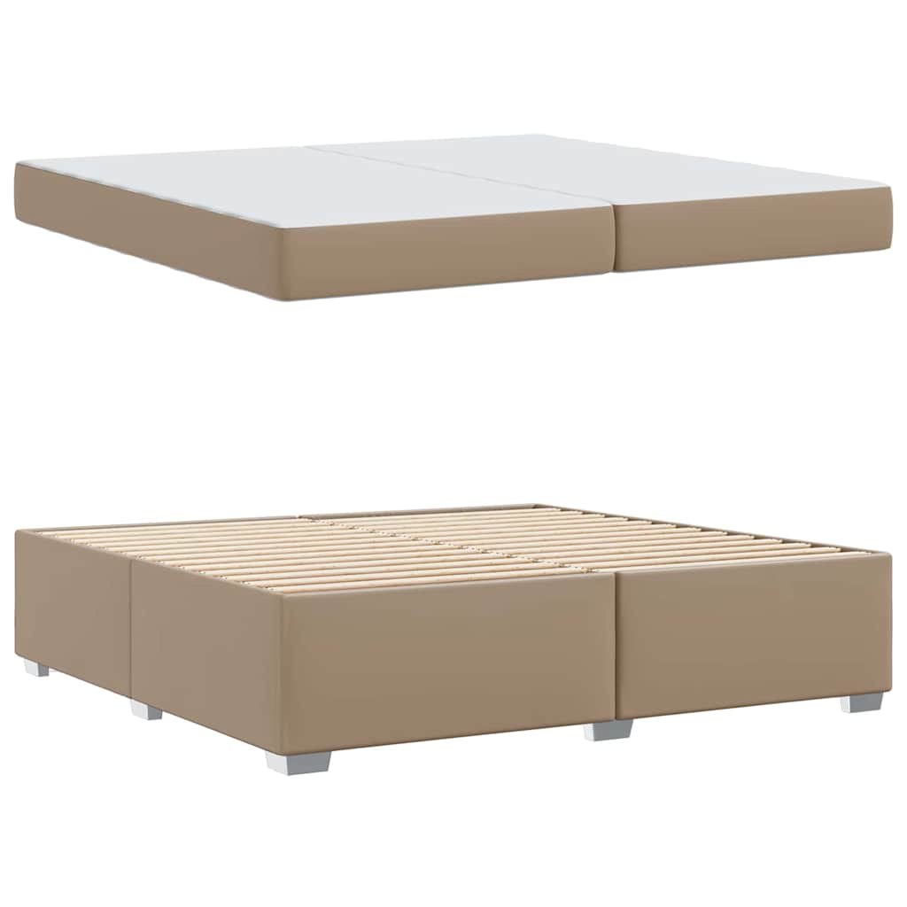 vidaXL Ramka łóżka Cappuccino 200 x 200 cm PVC