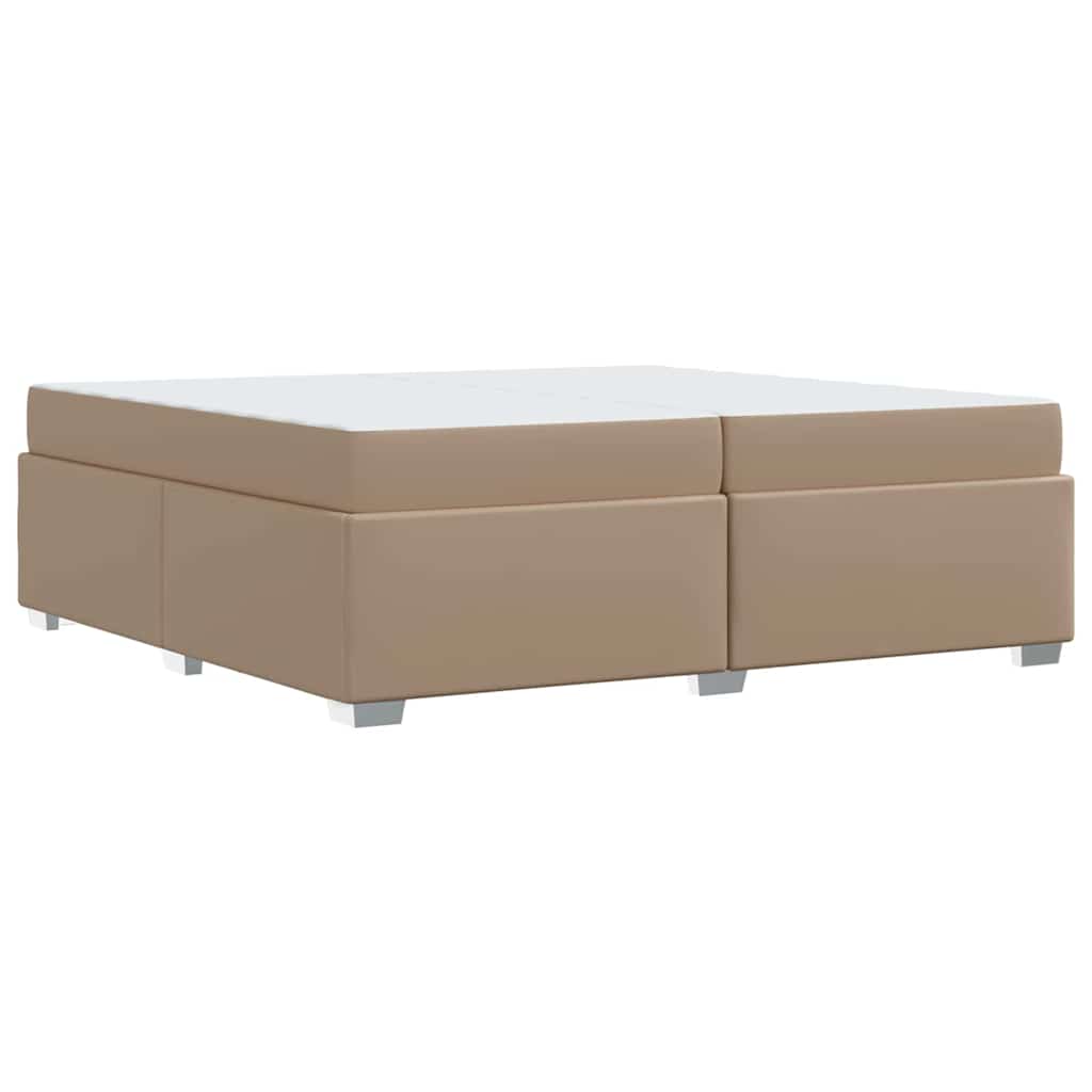 vidaXL Ramka łóżka Cappuccino 200 x 200 cm PVC