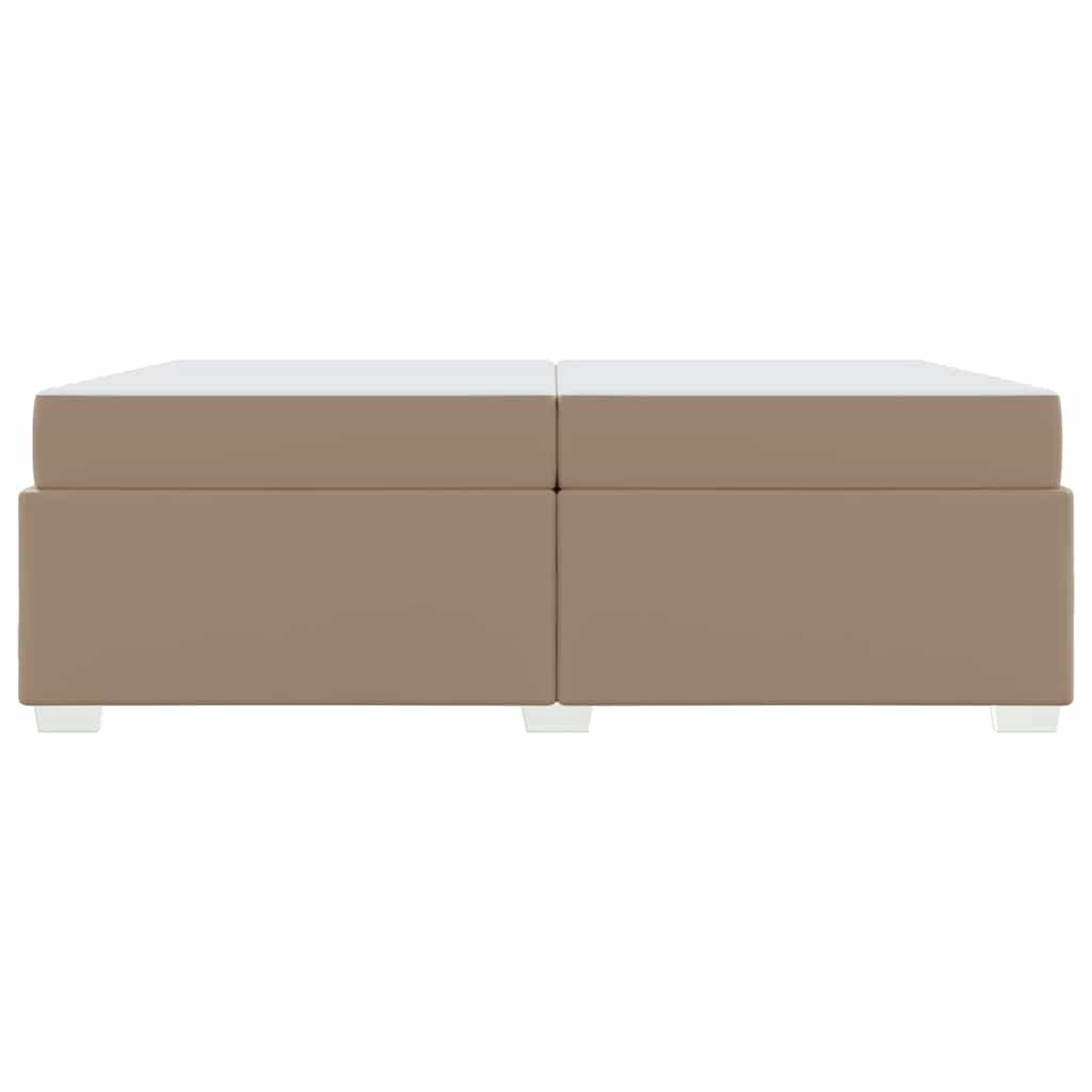 vidaXL Ramka łóżka Cappuccino 200 x 200 cm PVC