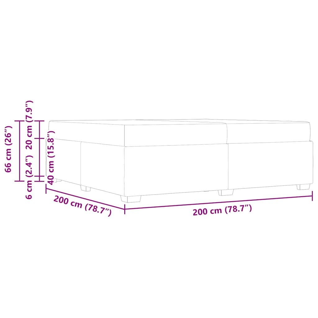 vidaXL Ramka łóżka Cappuccino 200 x 200 cm PVC
