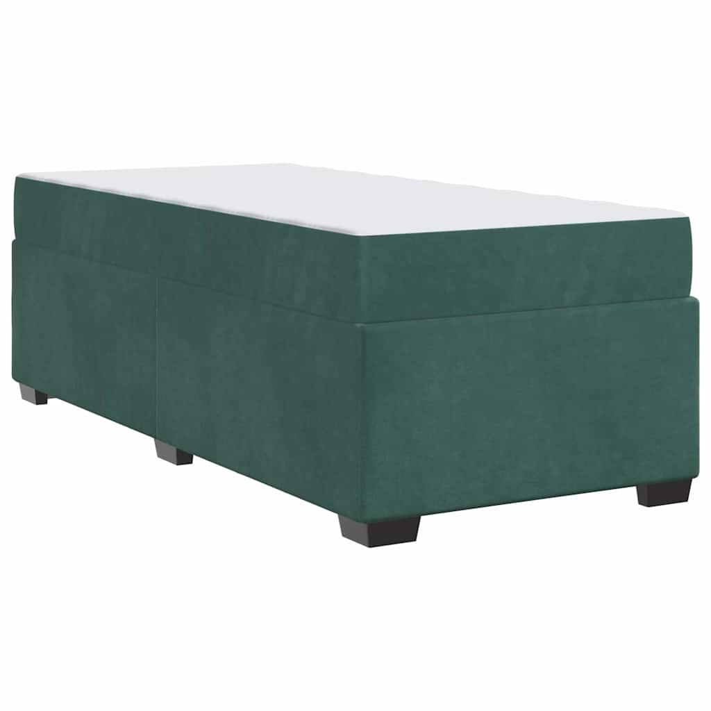 vidaXL Ramka łóżka z materacem Ciemna zieleń 80 x 200 cm tkanina