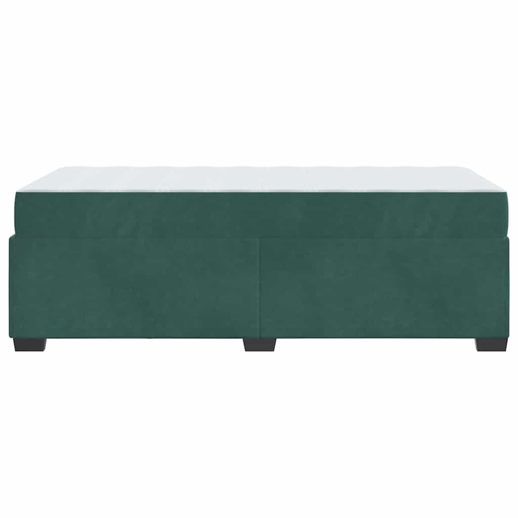 vidaXL Ramka łóżka z materacem Ciemna zieleń 80 x 200 cm tkanina