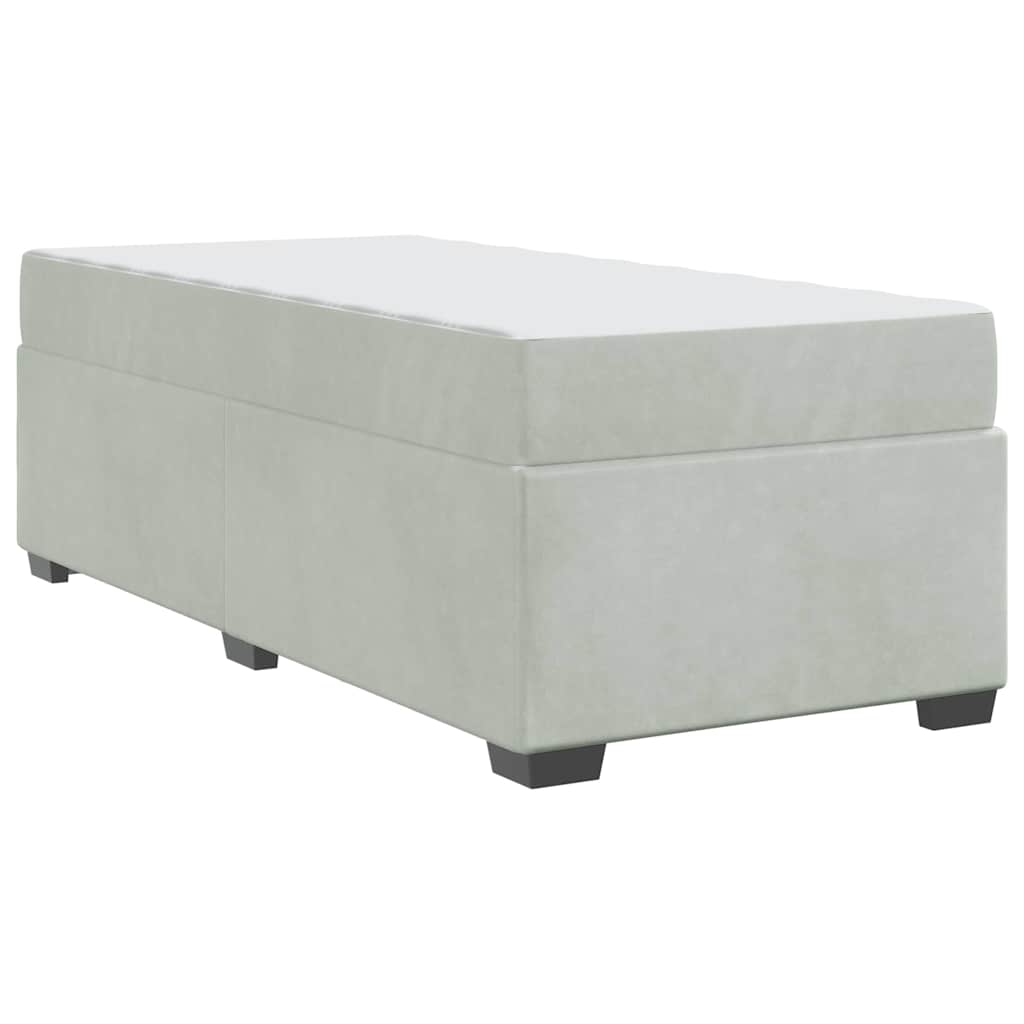 vidaXL Ramka łóżka z materacem Jasnoszary 90 x 190 cm tkanina