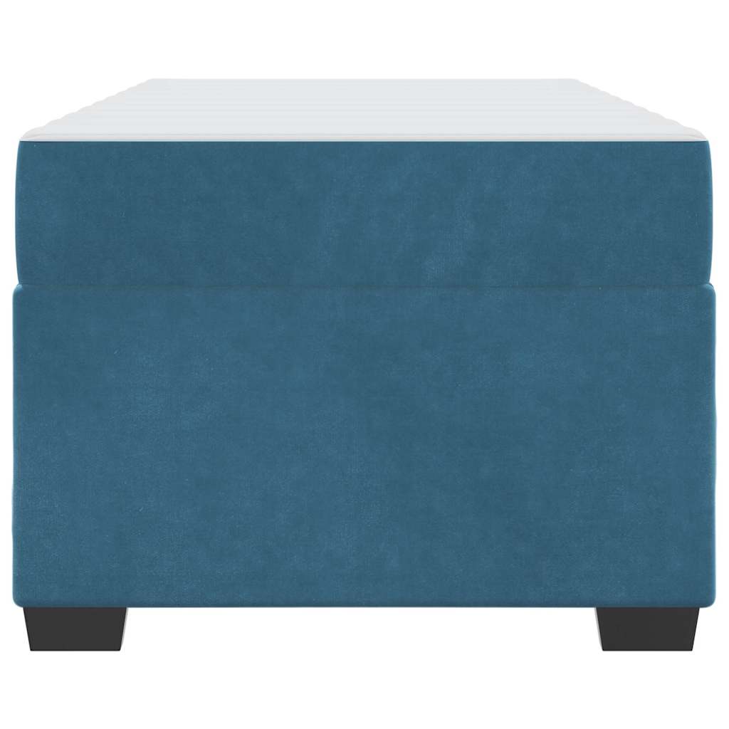 vidaXL Ramka łóżka z materacem Ciemnoniebieski 90 x 190 cm tkanina