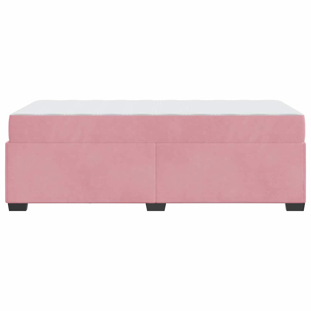 vidaXL Ramka łóżka z materacem Różowy 90 x 190 cm tkanina