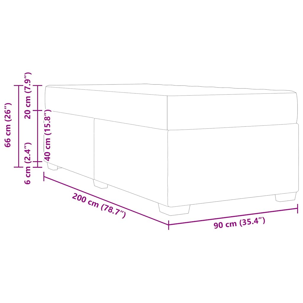 vidaXL Ramka łóżka z materacem Czarny 90 x 200 cm tkanina
