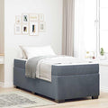 vidaXL Ramka łóżka z materacem Ciemnoszary 100 x 200 cm tkanina