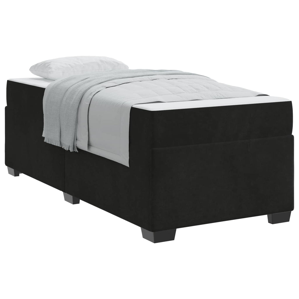 vidaXL Ramka łóżka z materacem Czarny 100 x 200 cm tkanina