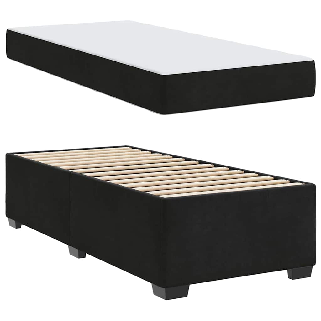 vidaXL Ramka łóżka z materacem Czarny 100 x 200 cm tkanina