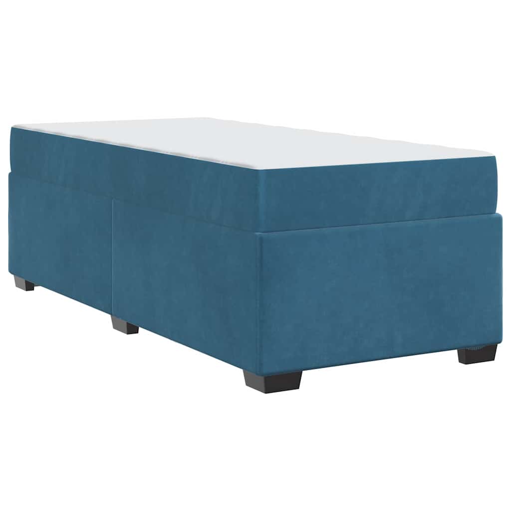 vidaXL Ramka łóżka z materacem Ciemnoniebieski 100 x 200 cm tkanina