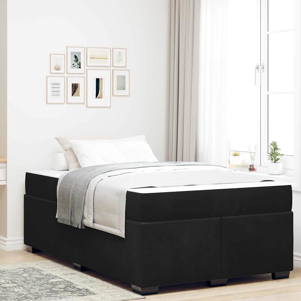 vidaXL Ramka łóżka z materacem Czarny 120 x 190 cm tkanina