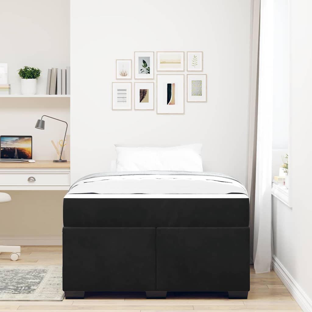 vidaXL Ramka łóżka z materacem Czarny 120 x 190 cm tkanina