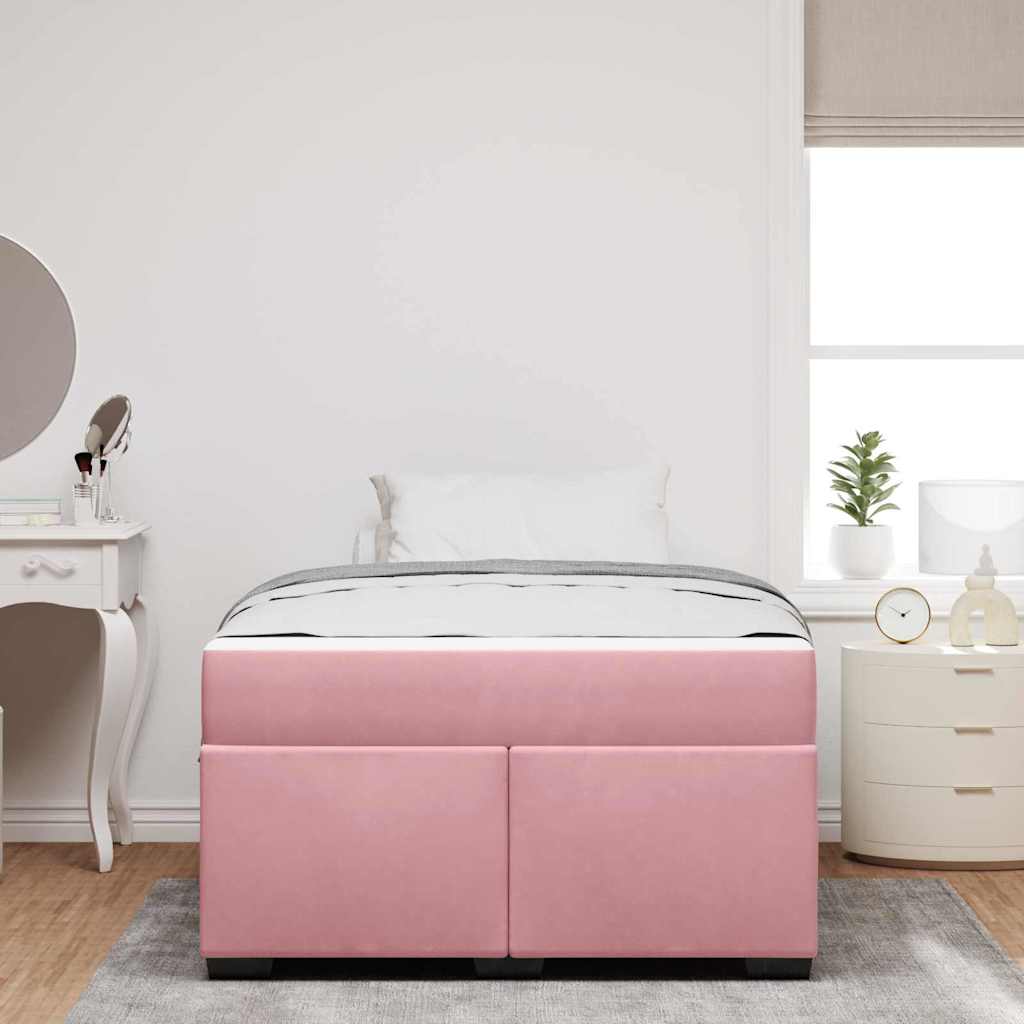 vidaXL Ramka łóżka z materacem Różowy 120 x 190 cm tkanina