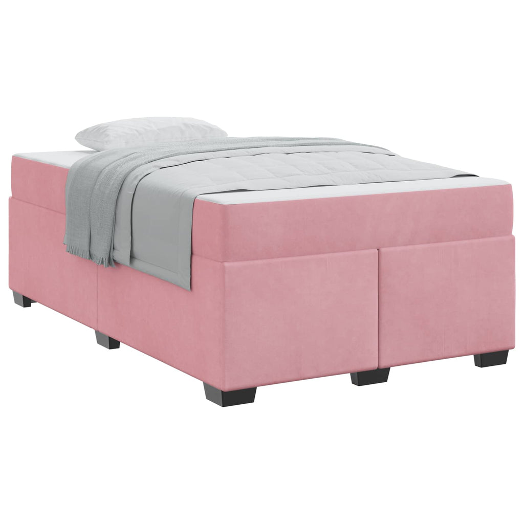 vidaXL Ramka łóżka z materacem Różowy 120 x 190 cm tkanina