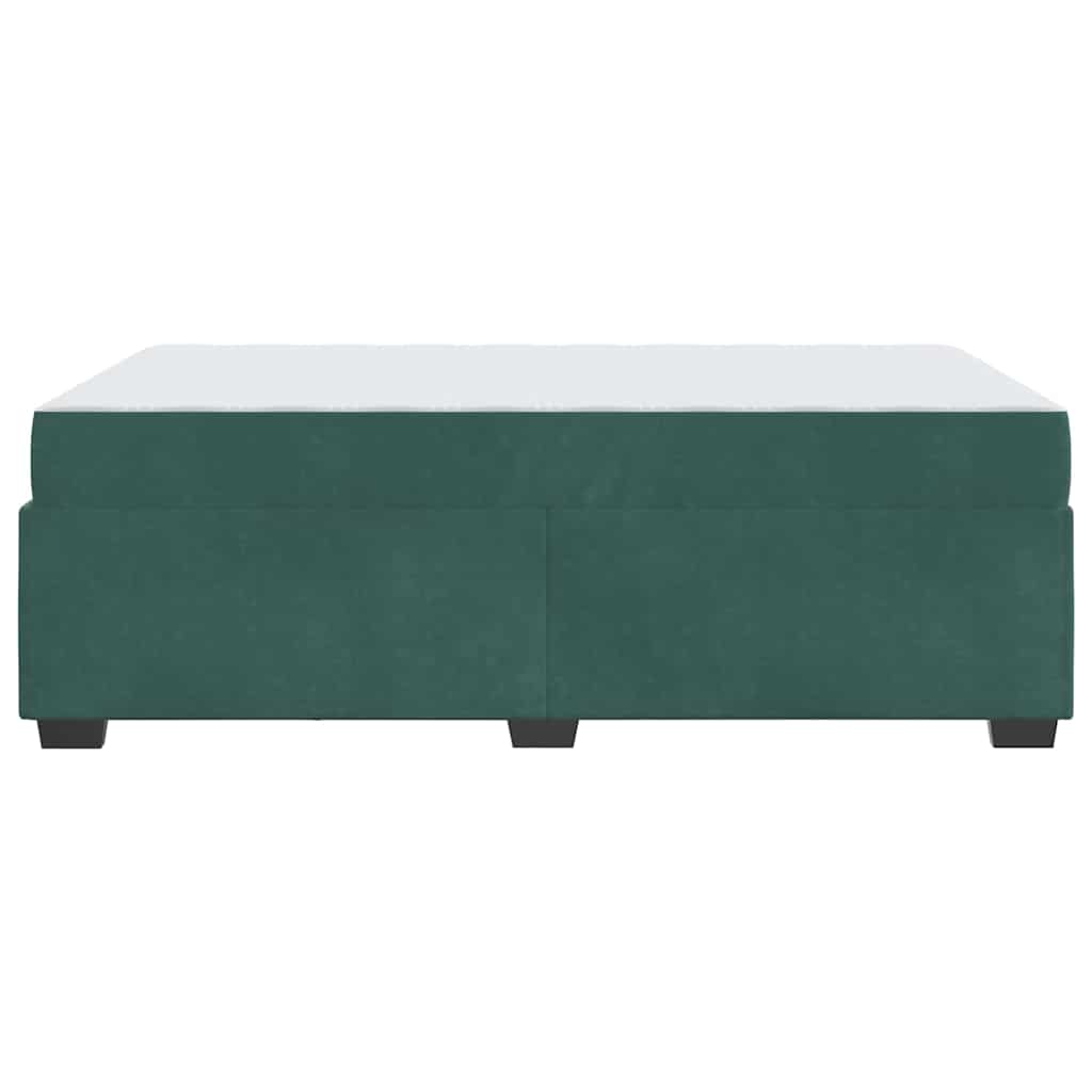 vidaXL Ramka łóżka z materacem Ciemna zieleń 120 x 200 cm tkanina