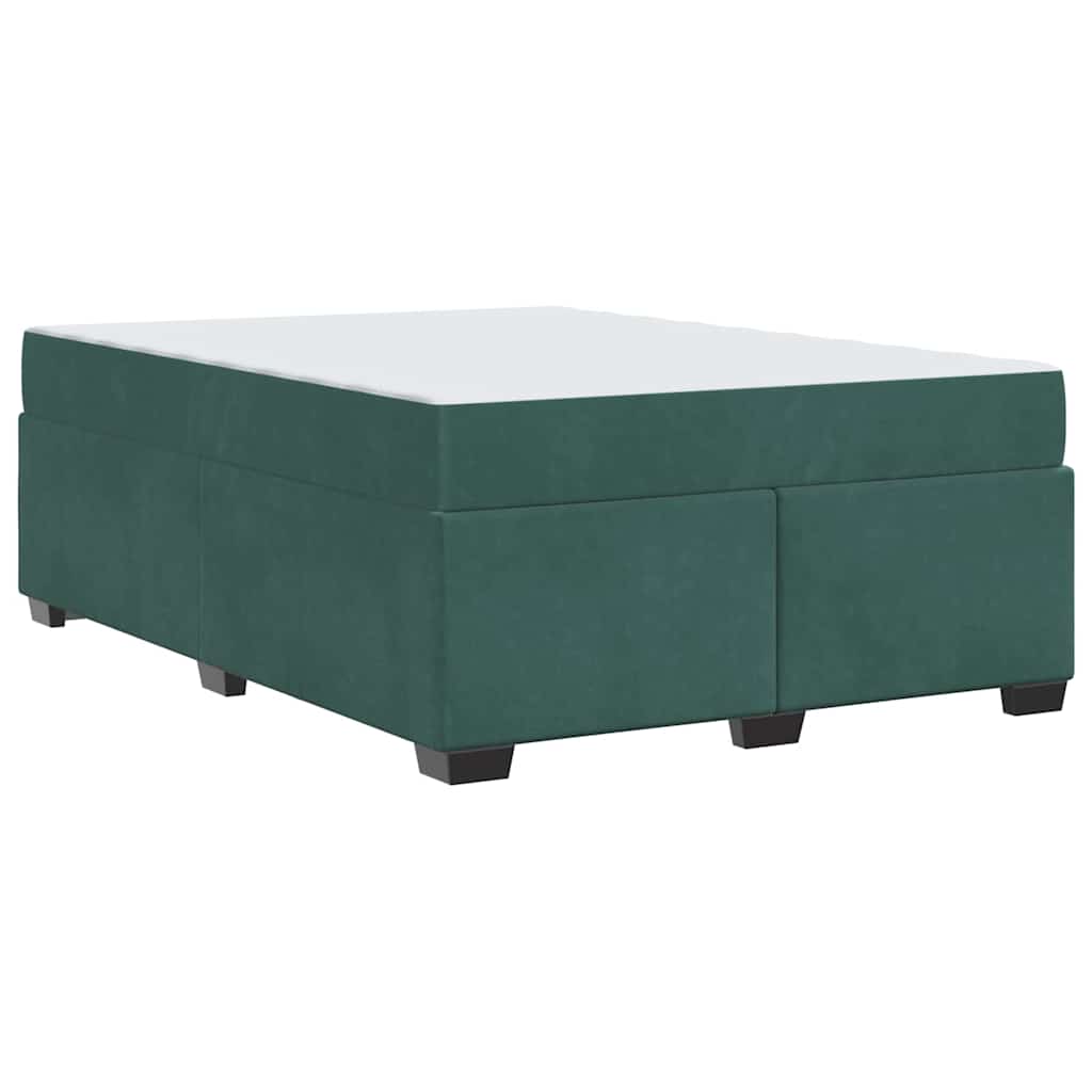 vidaXL Ramka łóżka z materacem Ciemna zieleń 140 x 200 cm tkanina