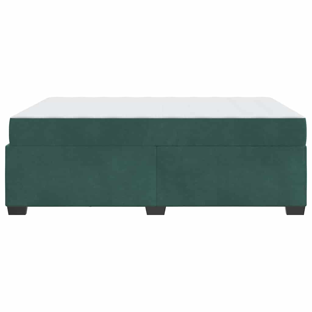 vidaXL Ramka łóżka z materacem Ciemna zieleń 140 x 200 cm tkanina
