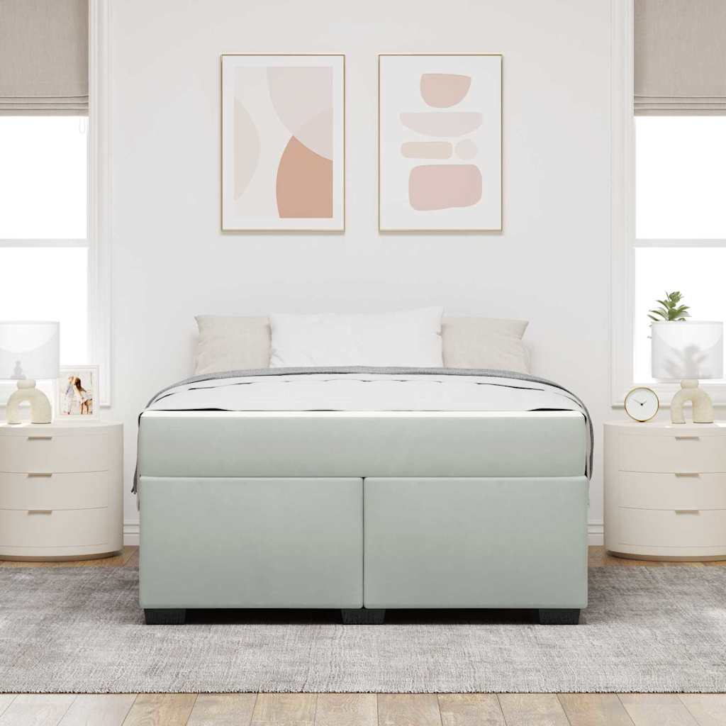 vidaXL Ramka łóżka z materacem Jasnoszary 160 x 200 cm tkanina