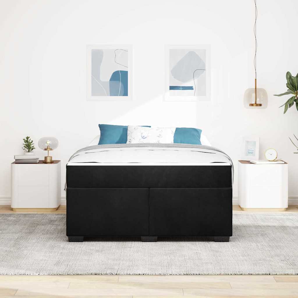 vidaXL Ramka łóżka z materacem Czarny 160 x 200 cm tkanina