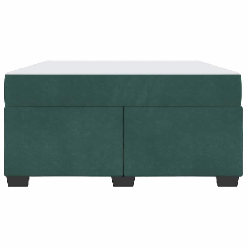 vidaXL Ramka łóżka z materacem Ciemna zieleń 160 x 200 cm tkanina