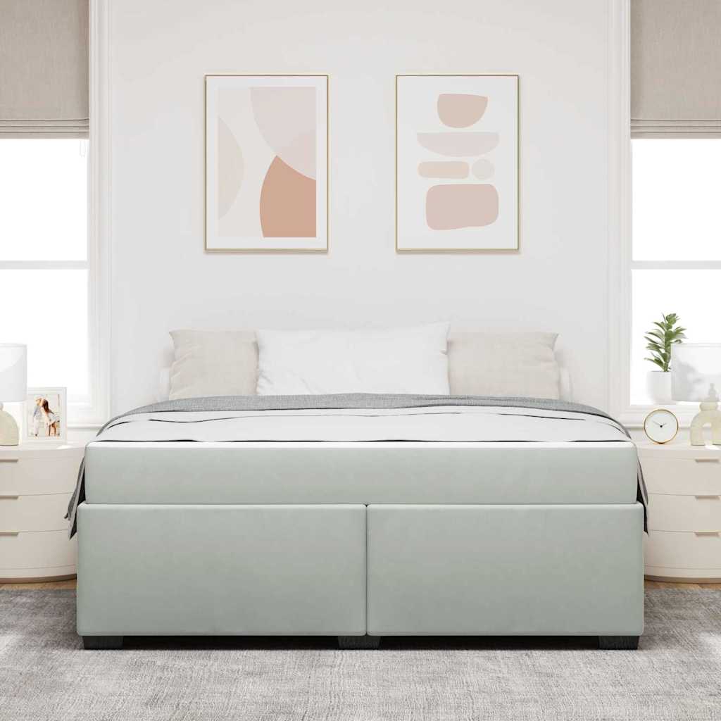 vidaXL Ramka łóżka z materacem Jasnoszary 180 x 200 cm tkanina