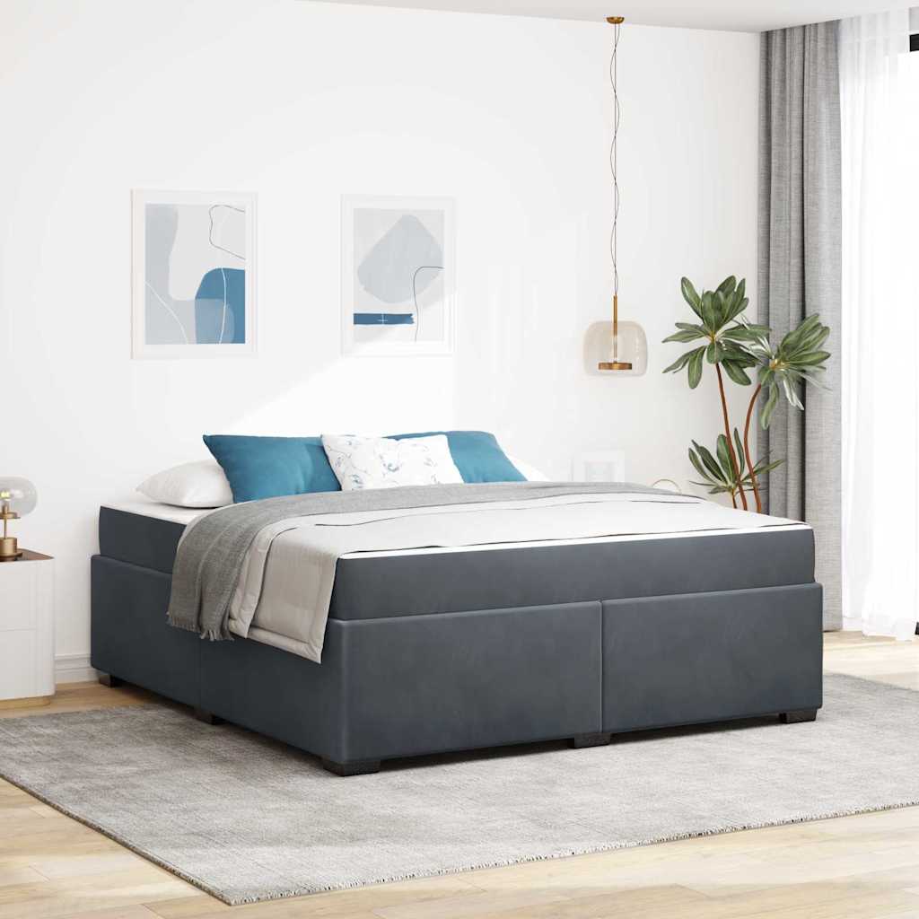 vidaXL Ramka łóżka z materacem Ciemnoszary 180 x 200 cm tkanina