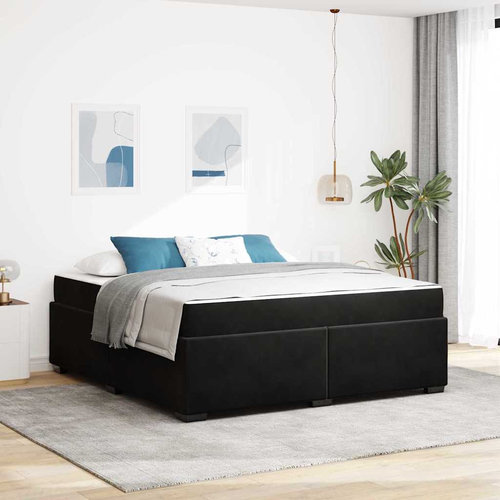 vidaXL Ramka łóżka z materacem Czarny 180 x 200 cm tkanina