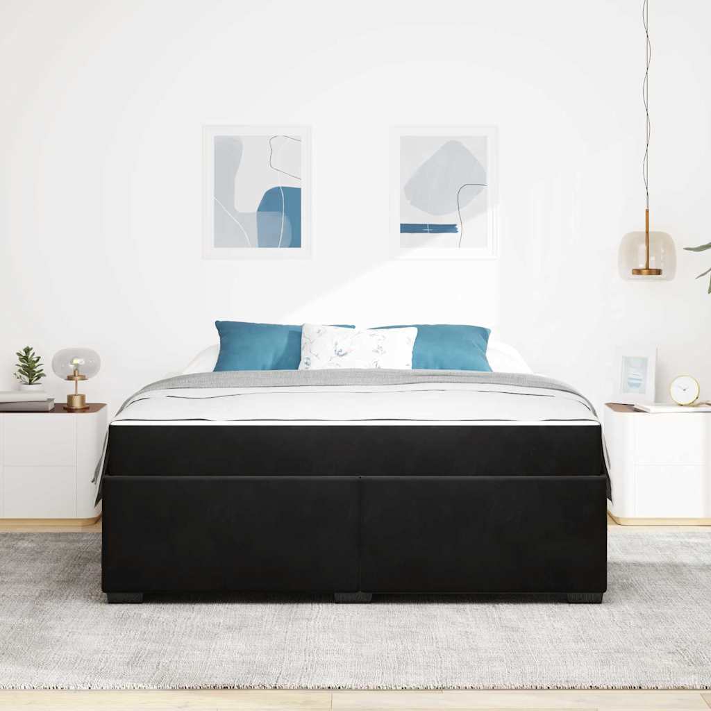 vidaXL Ramka łóżka z materacem Czarny 180 x 200 cm tkanina