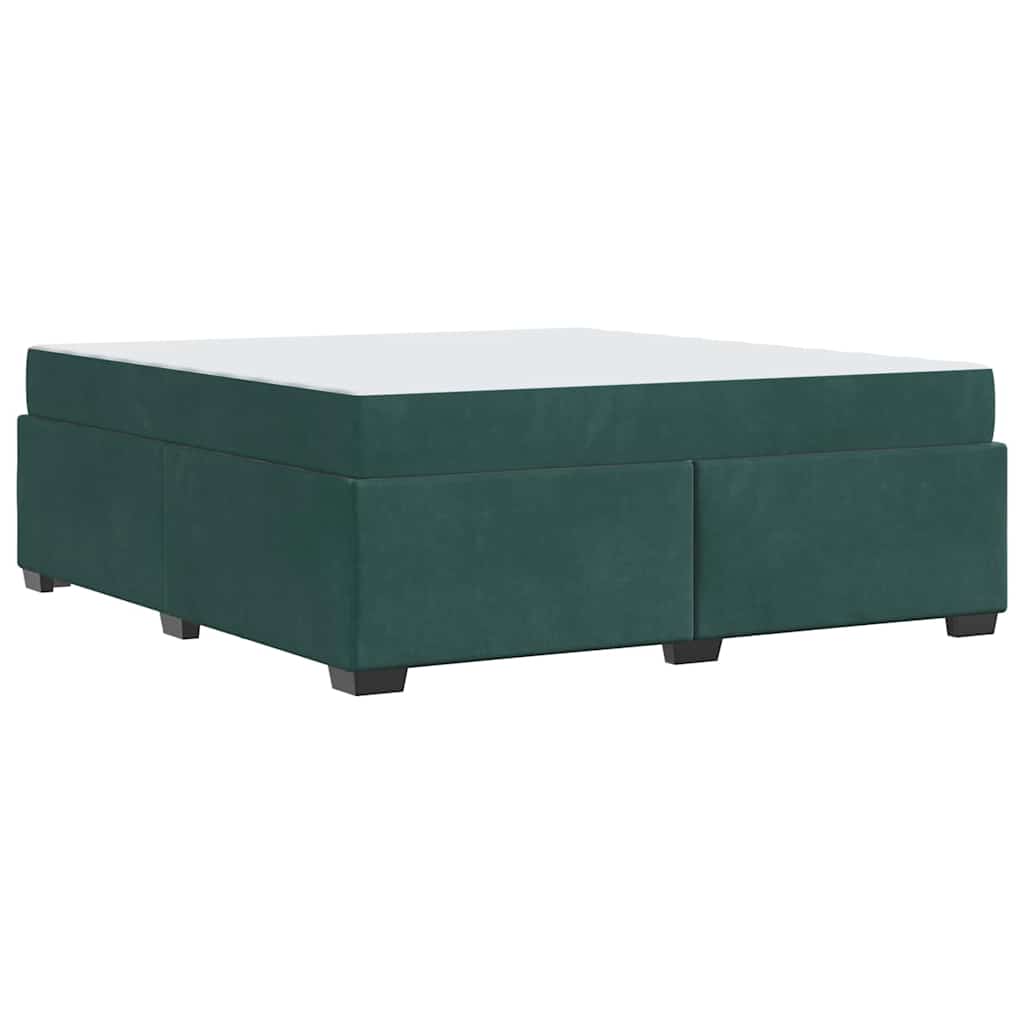 vidaXL Ramka łóżka z materacem Ciemna zieleń 180 x 200 cm tkanina